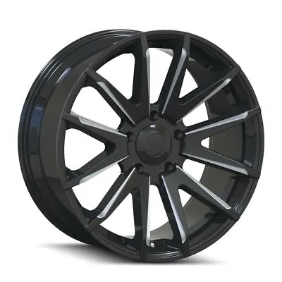 22  Mayhem Crossfire 22x9.5 Black Milled 6x135 Wheel 25mm For Ford Lincoln Rim • $418.99