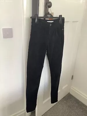 MANGO TROUSERS Size 8 Black Velvet Finish Skinny Party Cocktail • £7.99