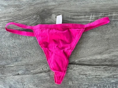 $34.99 • Buy Vintage Victorias Secret Cotton Signature Band V String Thong Panty L NWT