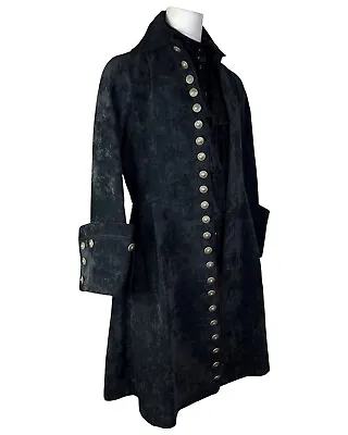 Shrine Galleon Black Velvet Gothic Coat Jacket Goth Vampire Victorian Pirat  • $319.99