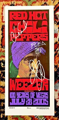 $1000 • Buy Red Hot Chili Peppers Concert Poster Signed In-Person 2005