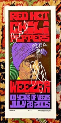 $1500 • Buy Red Hot Chili Peppers Concert Poster Signed In-Person 2005