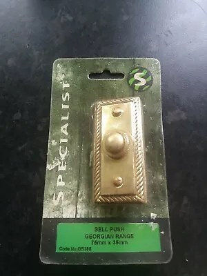 £6 • Buy Solid Polished Brass Georgian Door Bell Chime Push Button Press 