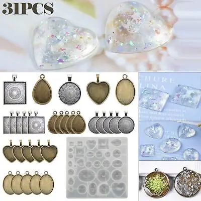 £8.29 • Buy 31x DIY Mould Craft Resin Casting Molds Kit Silicone Mold Making Pendant Jewelry