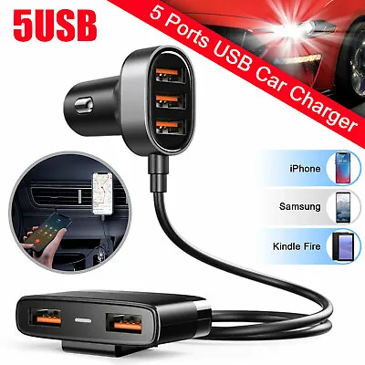 $12.98 • Buy 6.2A Fast Charging Car Charger 31W Multi 5 USB Ports Adapter For IPhone Samsung