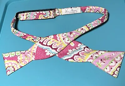 Vera Bradley For Baekgaard Colorful Pink Floral Self Tie Adjustable Bow Tie • $20