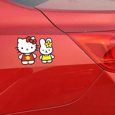 Cute Hello Kitty And Rabbit Decal Car Sticker - 1pc • $5.85