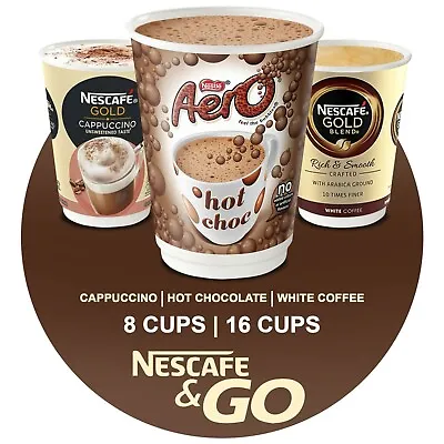 £9.59 • Buy Nescafe Gold Cappuccino Unsweetened Taste Hot Chocolate White 8 16 Coffee Cups