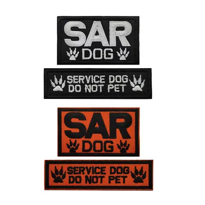 Embroidered Search And Rescue K9 SAR Service Dog Hook Loop Badge Fastener Patch • $5.22