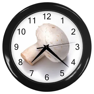 White Mushroom Kitchen Wall Clock Black Frame • $29.99