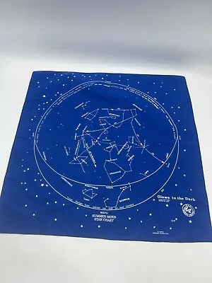 Glow In The Dark Summer Skies Star Chart Bandana Made In USA 1987 Vintage • $16.99