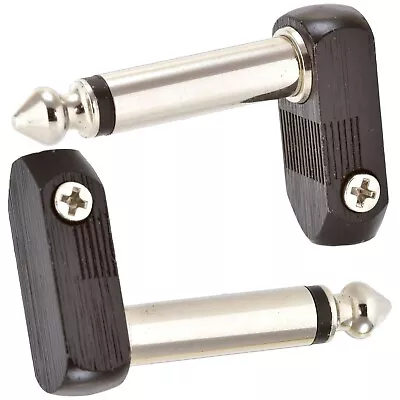 £4.95 • Buy 2x Solderless Jack Plugs Mono 1/4 Inch Right Angle Connectors For 4mm Cable