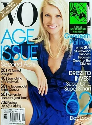 Vogue US August 2010 Gwyneth Paltrow Kristen McMenamy Alexa Chung Karlie Kloss  • $40