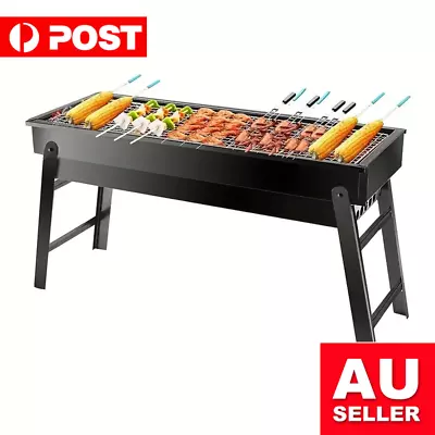 Foldable Portable BBQ Charcoal Grill Barbecue Camping Hibachi Picnic Fishing • $26.49