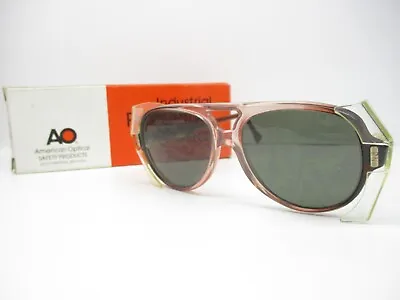 American Optical Eyeglasses Brown Pilot Shields Steampunk Cosplay AO Gray 54 New • $34.95