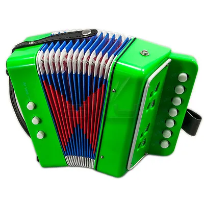 Kids Toy Accordion Green 7 Button 2 Bass Kid Music Instrument High Quality  • $24.99