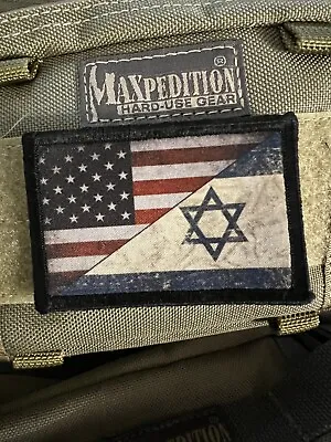 USA Israel Flag Morale Patch Tactical Military Army Badge Hook  • $8.49