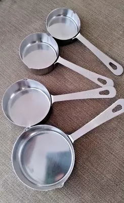 AMCO Brushed Stainless Steel 4 Measuring Cups For Kitchen-Cook Aficionados • $19.95