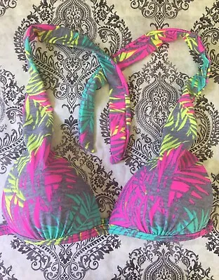 Malibu Dream Girl Sz 8 Multicolor Triangle Bikini Top Light Padding No Underwire • $6