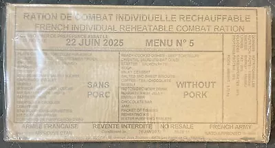 French Army Food Ration #5 RCIR Military MRE In Us • $85