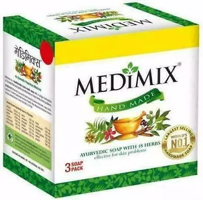 Medimix Ayurvedic Soap With 18 Herbs Pack Of 3 125gm Each • $18.21