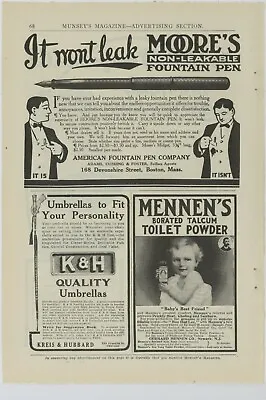 1909 American Fountain Pen Co. Ad: Moore's Non Leakable Pen - Boston MA • $17.76