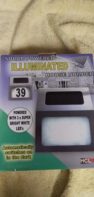 £6 • Buy Solar Powered LED Illuminated House Door Number Address Light Wall Plaque Lamps