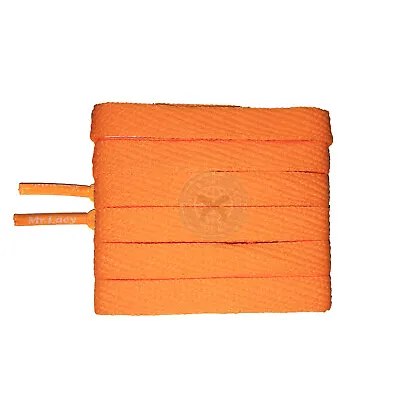 Mr Lacy Flatties Junior - Bright Orange Kids Shoelaces (110cm Length 10mm Width) • £4.99