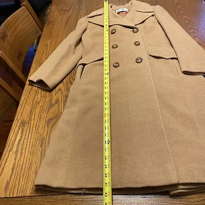 $43.50 • Buy VTG Gino Rossi 1970s 100% CAMEL HAIR  Double Breasted Trench Coat Tan S 4 6 EUC!