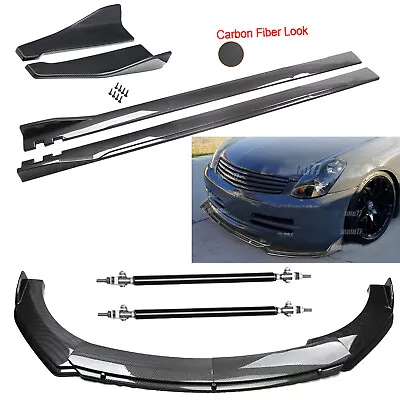 Carbon Fiber For Infiniti G35 G37 Front Bumper Lip Rear Splitter Spoiler Body • $159.99