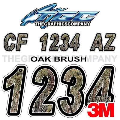 OAK BRUSH Custom Boat Registration Vinyl Decals Stickers Your Numbers Lettering • $26.99