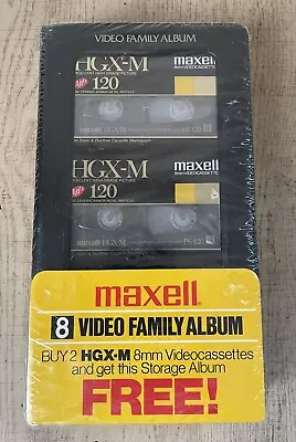 Vintage 1990s 2 Pack Maxell 8mm VIDEO Cassette Tapes W/ FAMILY ALBUM Japan NOS • $29.99