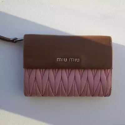 Miu Miu Pink Matelasse Wallet • $135