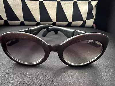 KARL LAGERFELD - Vintage Oval Sunglasses-Brown Frames With Prada Case • $45