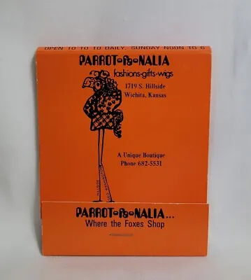 Vintage Parrot Fa Nalia Women's Clothing Store Matchbook Wichita KS Advertising • $14.99