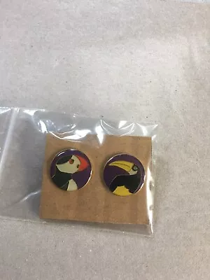 RSPB Interest PUFFIN And HORNBILL Birds Enamel Metal Pins Badges OOP Rare -/: • £3.25