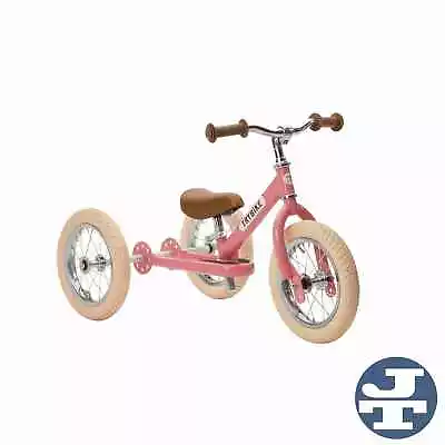 Trybike® Steel 2 In 1 Balance Bike Pink Vintage | Jadrem Toys AU • $199.45