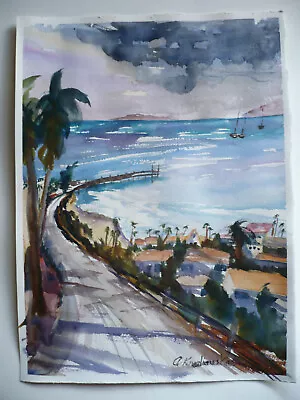 Alphonse Kavaliauskas Ventura Pier Plein Air Coastal California Impressionist  • $398