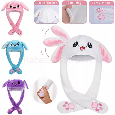 $11.03 • Buy Cute Rabbit Hat Moving Airbag Bunny Ear Fun Soft Plush Headwear Kawaii Cap Gift