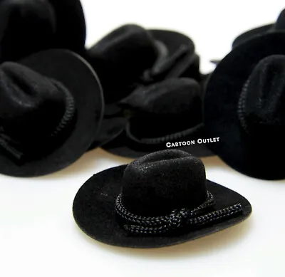 12 Wedding Baby Shower Birthday Party Favors Black Felt Mini Cowboy Hats Western • $13.29