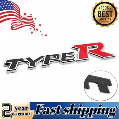 3D Letter TypeR Type R Racing Sport Rear Trunk Emblem Badge Metal Chrome Black • $9.88