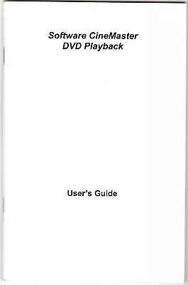 QI Software CineMaster DVD Playback User's Guide And CD Came With Dell PC 1998 • £4.66