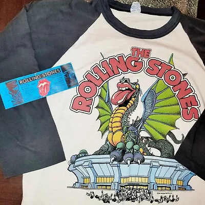 Rolling Stones Oct 1981 Concert Tour Shirt Sz Large Baseball Raglan Vintage Tee • $625