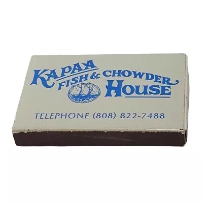 Vintage Matchbox Kapaa Koloa Fish Chowder House HI Hawaii Matchbook Cover • $7.95