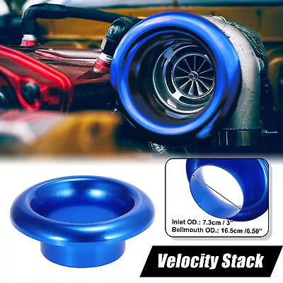 4  Inlet Bellmouth Velocity Stack Adapter Air Intake Inlet Turbo Horn Cover Blue • $22.79