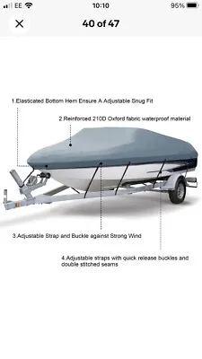 £30 • Buy 11-22FT Heavy Duty Boat Speedboat Cover 210D Waterproof Fish Ski V-Hull Marine