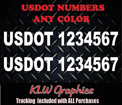 US DOT # USDOT VIN Decal Sticker Diesel Truck 6.7 6.6 SEMI NUMBER ICC MC EW GW • $11.75