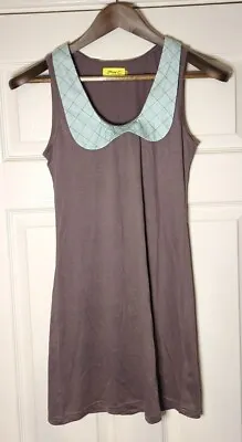 MAX C London Ladies Size 10 Slip Dress Long Top Sleeveless Brown Blue  • £8.49