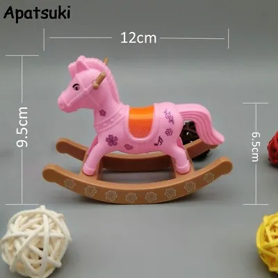 Pretend Play House Miniature Pink Hobbyhorse Cockhorse For 1/12 Kelly Dolls Toy • £4.69