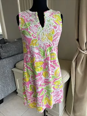 Barbara Gerwit Pink With Lemon Dress S Embroidered • $24